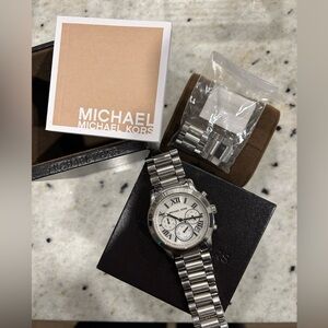 Michael Kors Metallic Silver Chronograph Watch